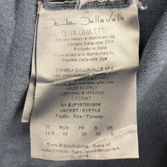 ELISA CAVALETTI Slate Blue Slouchy Jersey Buttoned Long Overcoat NWT crepe SP - Picture 12 of 16